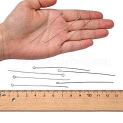 変色しにくい304ステンレススチール製アイピン  ステンレス鋼色  65x0.7mm  穴：2mm&nbsp;X-STAS-R045-65mm