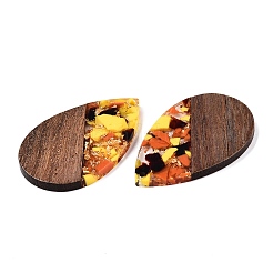 Transparent Resin & Walnut Wood Big Pendants&nbsp;RESI-T058-05K