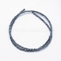 電気メッキガラスビーズセット  フル虹メッキ  多面カット  ロンデル  ダークスレートグレー  2.5x2mm  穴：0.5mm  約150~160個/連  30~35cm&nbsp;X-EGLA-J144-FR-A04