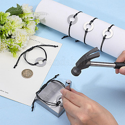24Pcs Aluminum Disc Link Braided Bead Bracelets&nbsp;BJEW-PH01992