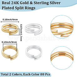 160Pcs 2 Colors Brass Split Rings&nbsp;KK-BBC0023-08B