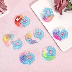 21 Sets 7 Colors Gradient Color Opaque Resin Pendants&nbsp;RESI-SZ0001-90