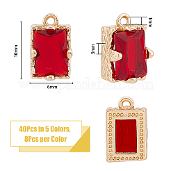 40Pcs 5 Colors Glass Rhinestone Pendants&nbsp;GLAA-DC0001-21