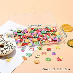 200個の手作りポリマークレイビーズ  フルーツ  ミックスカラー  18~26x14~21.5x1~2mm&nbsp;CLAY-CJ0001-87