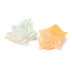 ルミナスオペーク樹脂カボション  花  グリッターパウダー付き  暗闇で光る  ミックスカラー  32.5x43.5x14mm&nbsp;CRES-L045-09