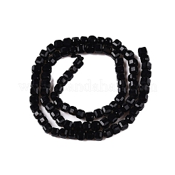 ファセットテーブルカットキューブ  ブラック  3~3.5x3.5~4x3~3.5mm  穴：0.8mm  約92~111個/連  12.24~14.92''（31.1~37.3センチメートル）&nbsp;G-T138-211B