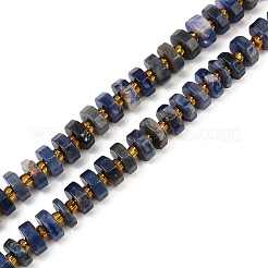 天然石ソーダライトビーズ連売り  多面カット  フラットラウンド/ディスク  8x2.5~4.5mm  穴：1mm  約74~75個/連  15.47~15.55''（39.3~39.5センチメートル）&nbsp;G-F796-A10-01