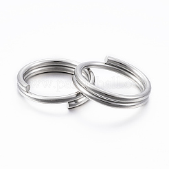 変色しにくい304ステンレススチール製スプリットリング  ダブルループ丸カン  ステンレス鋼色  16x3mm  内径約13mm&nbsp;STAS-H413-09P