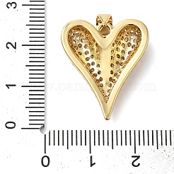 Brass Micro Pave Clear Cubic Zirconia Pendants&nbsp;KK-B094-05G