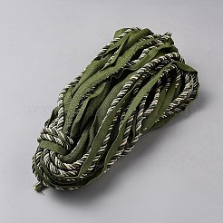 ポリエステルツイストリップコードトリム  カーテン用  枕飾り  オリーブドラブ  3/4インチ（20mm）  約27.34ヤード（25m）/かせ&nbsp;SRIB-WH0011-234