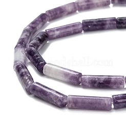 天然レピドライト/パープルマイカストーンビーズ連売り  コラム  13~14x4mm  穴：1.2mm  約29~30個/連  15.16''~15.75''（38.5~40センチメートル）&nbsp;G-F247-45