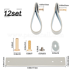 長方形の革の引き出しハンドル  鉄ネジ付き  アンティークホワイト  175x26.5x1.5mm&nbsp;LS-AJEW-WH0251-77A