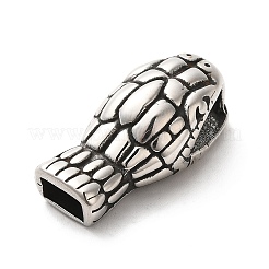 304ステンレス鋼チューブベイル  ループベイル  ヘビ  アンティークシルバー  29x15x11.5mm  穴：10x5mm  内径：8x4mm&nbsp;STAS-P325-21AS