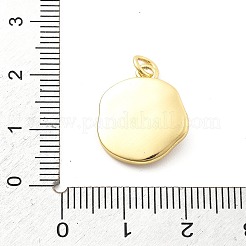 海をテーマにした真鍮エナメルペンダント  丸カン付き  18KGP本金メッキ  フラットラウンドのチャーム  シェル形状  18x15x3mm  穴：3mm&nbsp;X-KK-Q029-01G-G