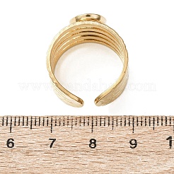 304ステンレススチールとガラスのキャットアイカフリング（女性用）  オーバル  イオンプレーティング（ip）  18KGP本金メッキ  ミックスカラー  13mm  usサイズ6 3/4(17.1mm)&nbsp;RJEW-K309-40F