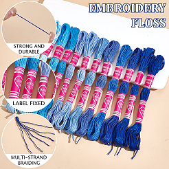 12 Skeins 6-Ply Polycotton(Polyester Cotton) Embroidery Floss&nbsp;DIY-CY0002-94D