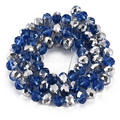 Electroplate Transparent Glass Beads Strands&nbsp;EGLA-A034-T8mm-M25