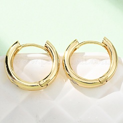 Brass Clear Cubic Zirconia Hoop Earrings&nbsp;EJEW-L277-02G