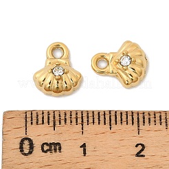 304 Stainless Steel with Crystal Rhinestone Charms&nbsp;STAS-G358-05G-04