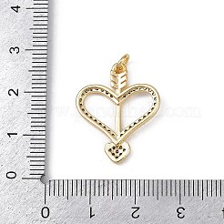 Brass Micro Pave Clear Cubic Zirconia Pendants&nbsp;KK-S528-18G