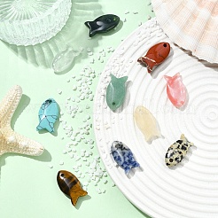 10Pcs 10 Styles Natural & Synthetic Mixed Gemstone Pendants&nbsp;G-YW0002-80