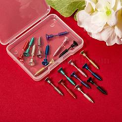 18Pcs 9 Colors PVD Vacuum Plating 304 Stainless Steel Unisex Punk Hip-hop Rock Nail Shape Screw Pierced Stud Earrings&nbsp;EJEW-SZ0001-28