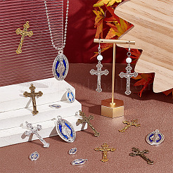 36Pcs 6 Style Zine Alloy Pendants and Enamel Pendants&nbsp;PALLOY-AR0001-29