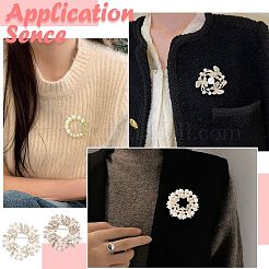 4Pcs 4 Styles Flower & Butterfly Plastic Imitation Pearl Beads Brooch&nbsp;JEWB-CJ0001-29