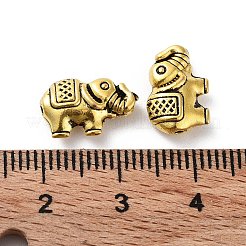 チベット風合金ビーズ  カドミウムフリー＆鉛フリー  象  アンティーク黄金  8x13x4mm  穴：1mm  約854個/1000g&nbsp;FIND-Q094-31AG