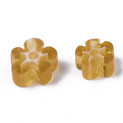 ガラスビーズ  花  ゴールデンロッド  4~6x4~6x2~3mm  穴：1mm&nbsp;X1-GLAA-T019-13-A01