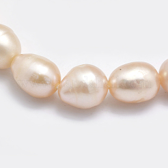 Natural Cultured Freshwater Pearl Beads Strands&nbsp;PEAR-F007-85A-01A