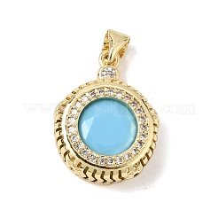 Brass Pave Cubic Zirconia Pendants&nbsp;KK-CBA960E-07G