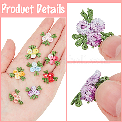 160Pcs 8 Colors Flower Pattern Water Soluble Computerized Embroidery Appliques&nbsp;DIY-CY0003-16