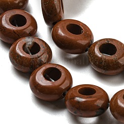 天然石レッドジャスパービーズ連売り  ロンデル  10~10.5x4~4.5mm  穴：1.2mm  約20個/連  7.95''（20.2センチメートル）&nbsp;G-P536-A08-01