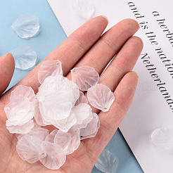 透明つや消しアクリルパーツ  花弁  ホワイト  19.5x16.5x4mm  穴：1.5mm&nbsp;MACR-S371-01A-701