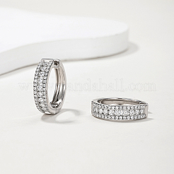 女性用スターリングシルバー製モアッサナイトフープピアス925点  銀  19x5.1mm&nbsp;BC8310