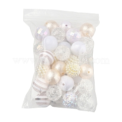 40個9スタイルアクリルビーズ  ラインストーン付き  ラウンド  ミックスカラー  19~20x18.5~19mm  穴：1~3mm&nbsp;OACR-FS0004-12