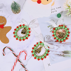 Christmas Wreath Acrlic & Glass Pendant Decorations&nbsp;PALLOY-GO00036