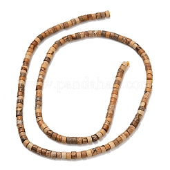 天然石ピクチャージャスパービーズ連売り  ディスク  ヒシビーズ  3x2.5mm  穴：0.6mm  約148個/連  15.31''（38.9センチメートル）&nbsp;G-P608-A12-01