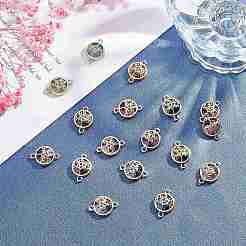28pcs 7 colors Glass Connector Charms&nbsp;GLAA-PH0002-56P
