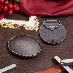 Alloy Oval Belt Buckles&nbsp;BUTT-WH0024-006