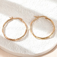 Ion Plating(IP) 304 Stainless Steel Hoop Earrings&nbsp;EJEW-L215-29G