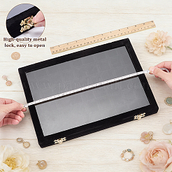 MDF Covered with Velvet Jewelry Grid Display Cases for Earrings Rings&nbsp;AJEW-WH0643-094A