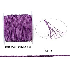 12プライメタリックコード  ジュエリー作りのための  パープル  0.8mm  約27.34ヤード（25m）/ロール&nbsp;MCOR-CJ0001-03E