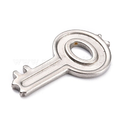 304ステンレススチールペンダントカボションセッティングエナメル  キー  ステンレス鋼色  34x19.5x2.5mm  穴：8x5mm&nbsp;STAS-Z033-02P