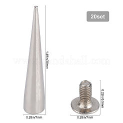 合金リベットセット  コーン  プラチナ  38x7mmと5.5x7mm  2個/セット  20セット /箱&nbsp;PALLOY-GF0001-05