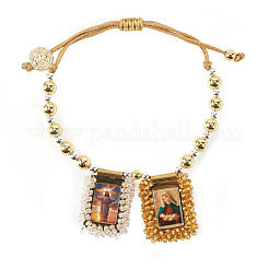 Adjustable Jesus & Virgin Mary Charm Cord Bracelets&nbsp;KQ6530