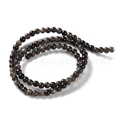 天然銀黒曜石ビーズ連売り  ラウンド  4.5mm  穴：0.7mm  約91個/連  14.92インチ（37.9cm）&nbsp;G-S150-20A-4mm