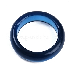 女性用染色＆加熱天然瑪瑙指輪  マリンブルー  5.5mm  内径：17~17.5mm&nbsp;RJEW-Z075-02B