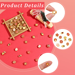 44Pcs 11 Styles Alloy Enamel European Beads&nbsp;ENAM-PA0001-02